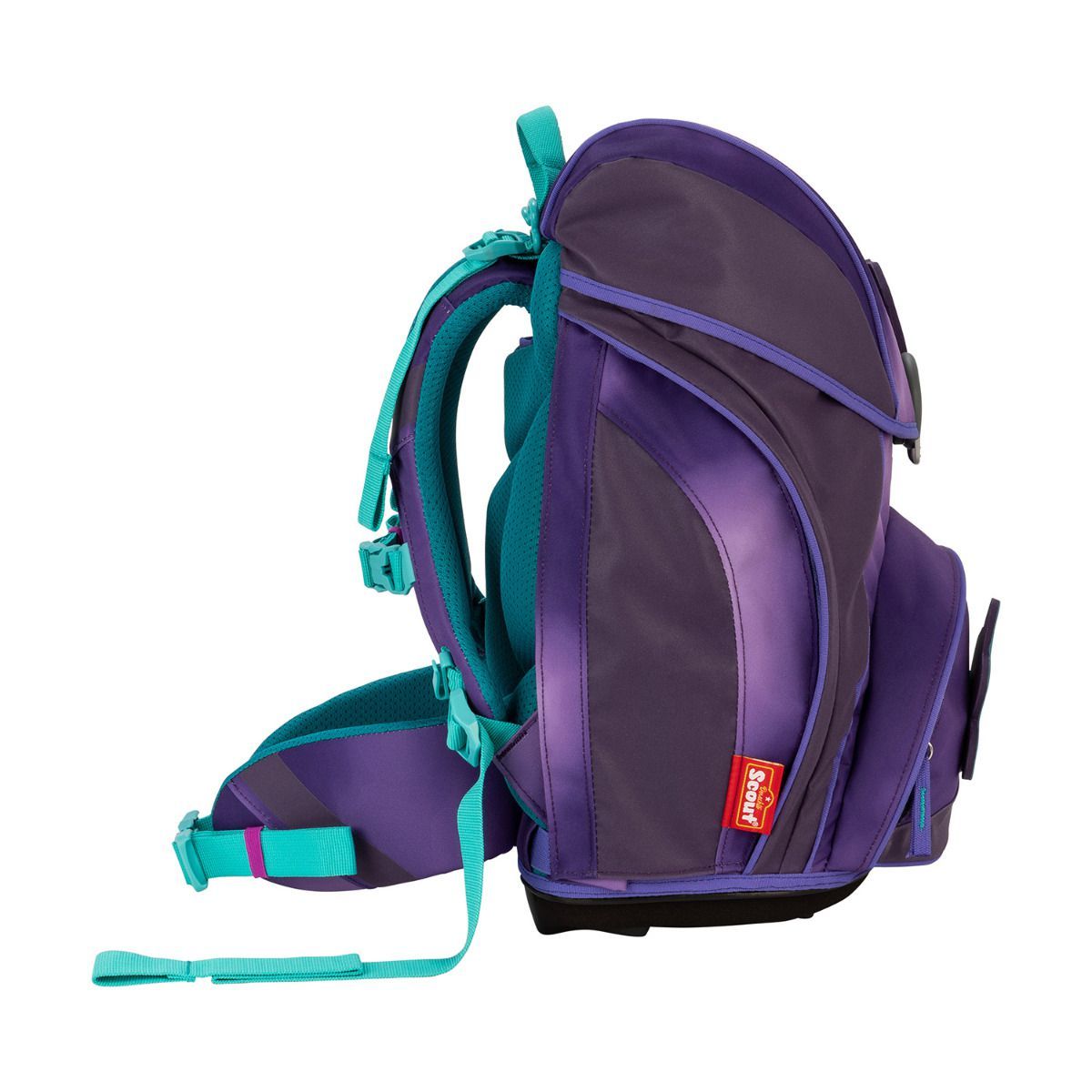 Scout Exklusiv Alpha Superflash Purple Magic Schulrucksack Set 4tlg.