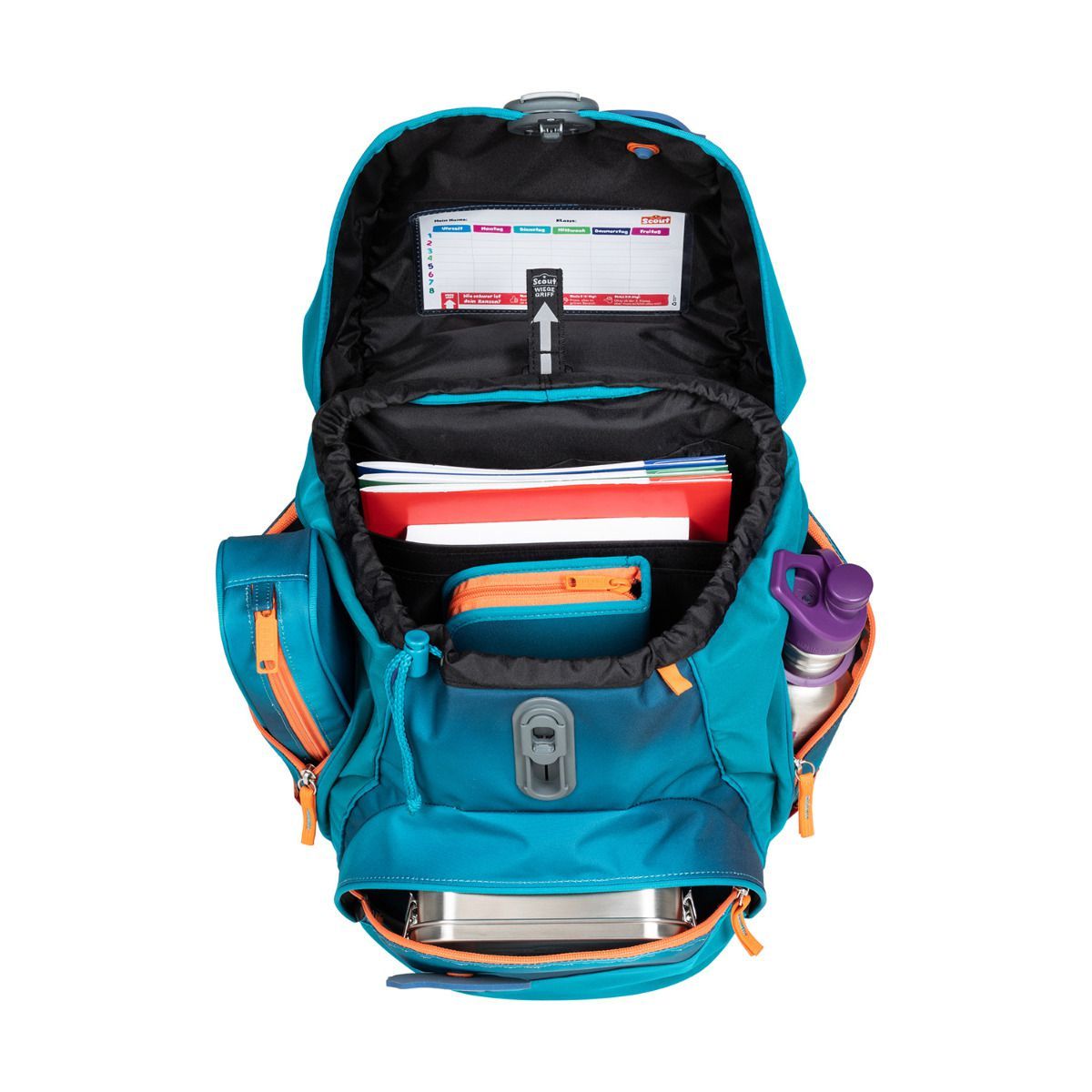 Scout Exklusiv Alpha Superflash Seadragon Schulrucksack Set 4tlg.