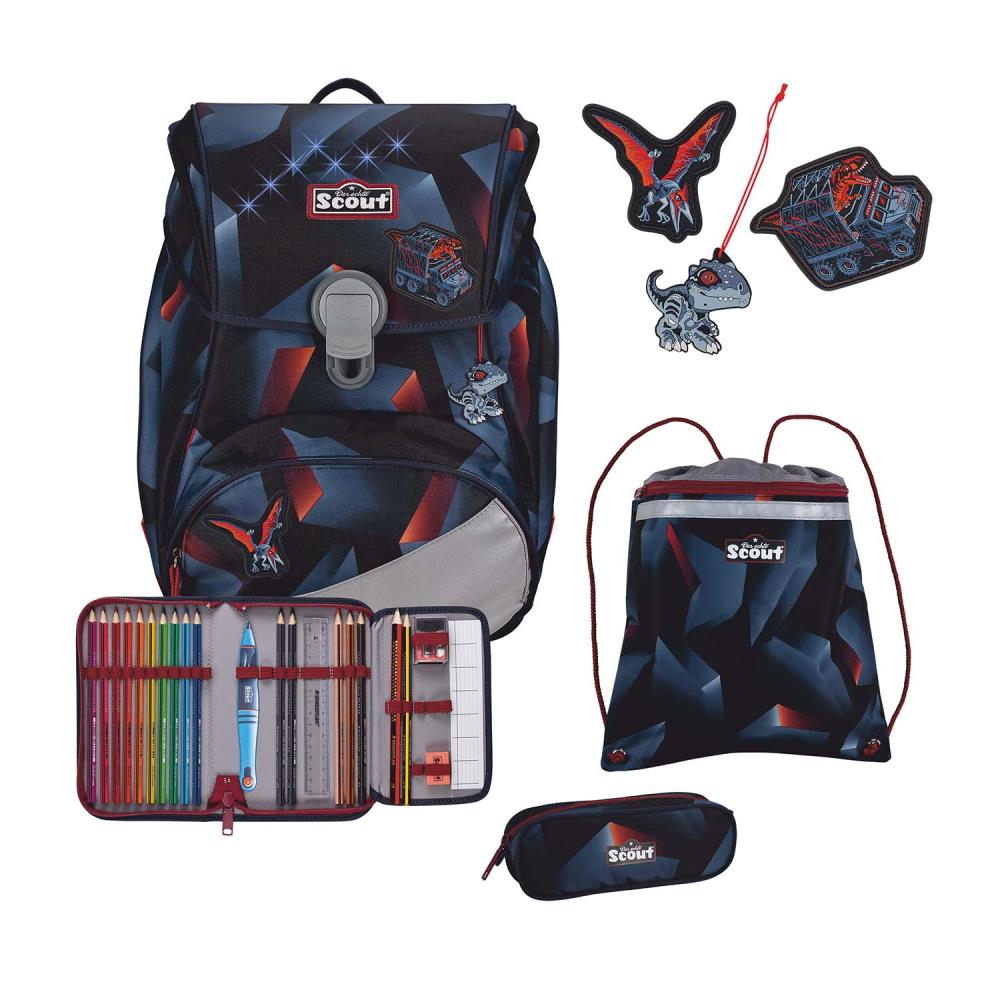 Scout Exklusiv Alpha LED Gravity Schulrucksack Set 4tlg.