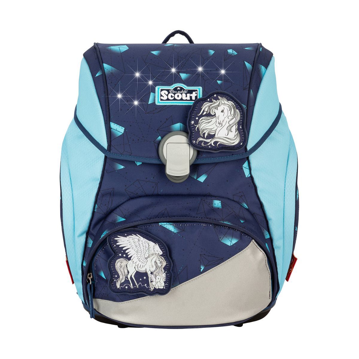 Scout Exklusiv Alpha LED Pegasus Schulrucksack Set 4tlg.