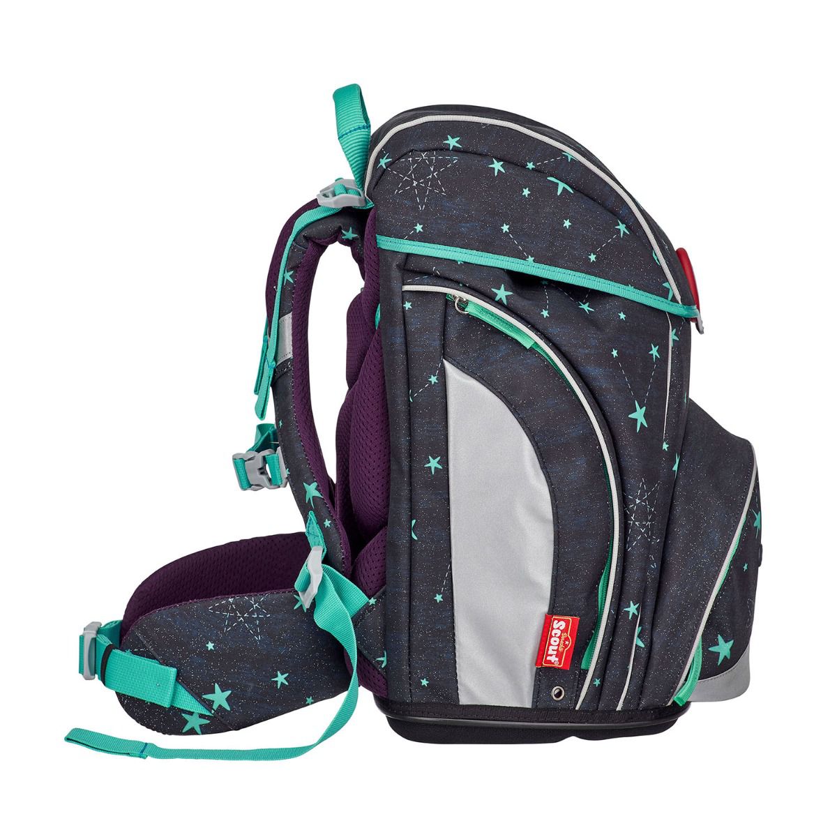 Scout Exklusiv Alpha LED Sternenhimmel Funny Snaps Schulranzen Set 4tlg.