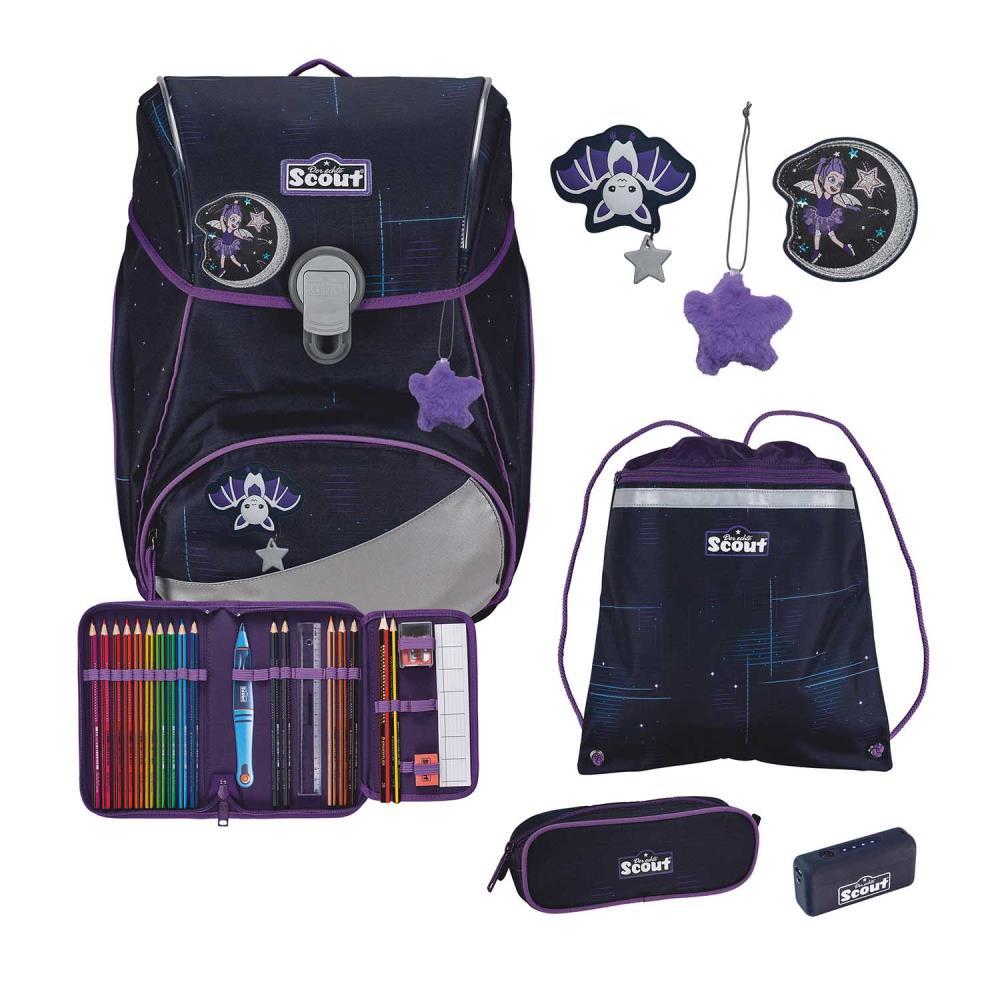 Scout Exklusiv Alpha Safety Light Spooky Starlight Schulrucksack Set 5tlg.