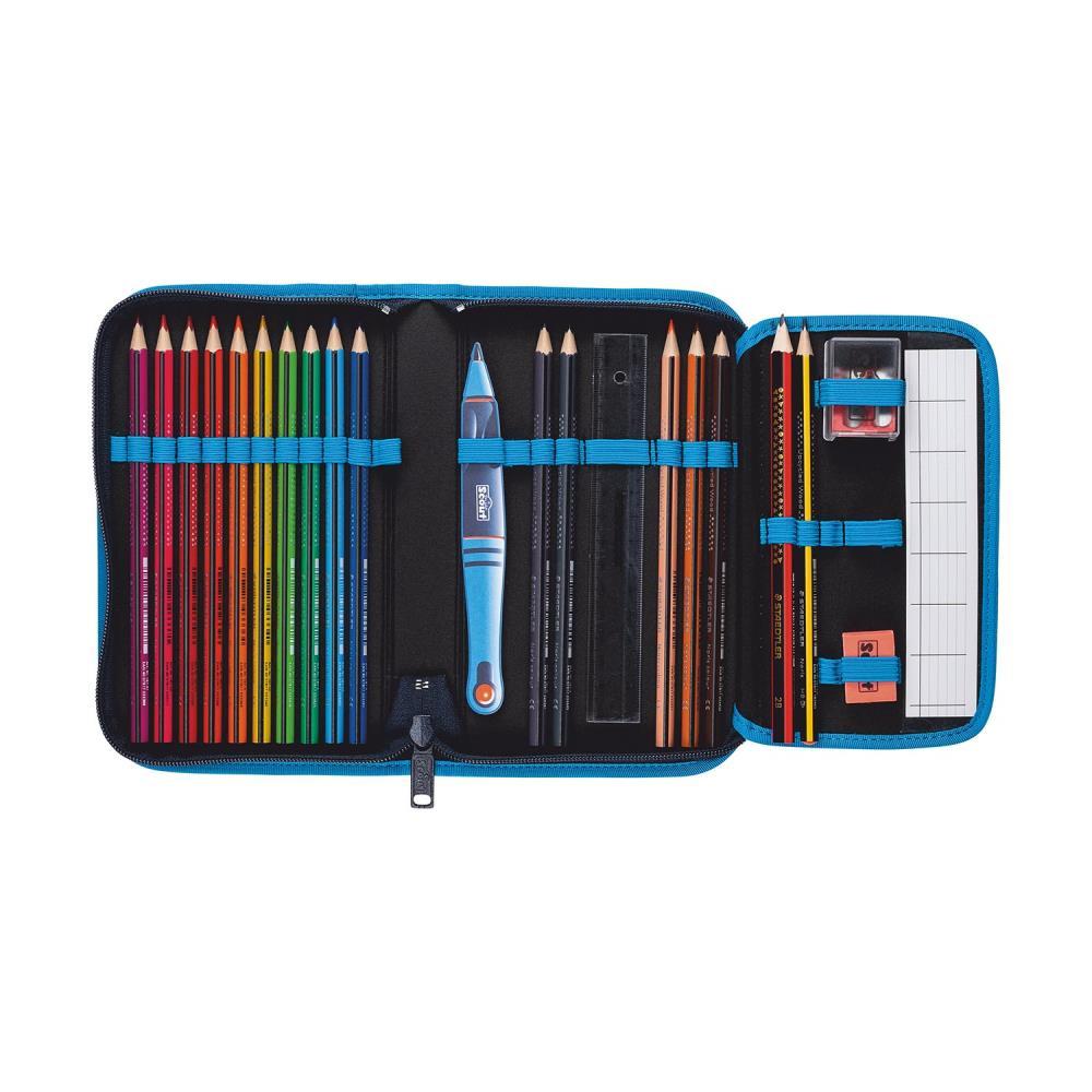 Scout Exklusiv Alpha Safety Light Polar Blue Schulrucksack Set 5tlg.