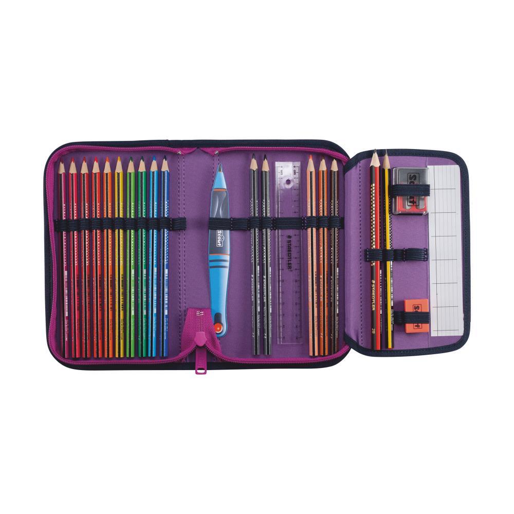 Scout Exklusiv Alpha Movie Star Pink Pixel Schulrucksack Set 5tlg.