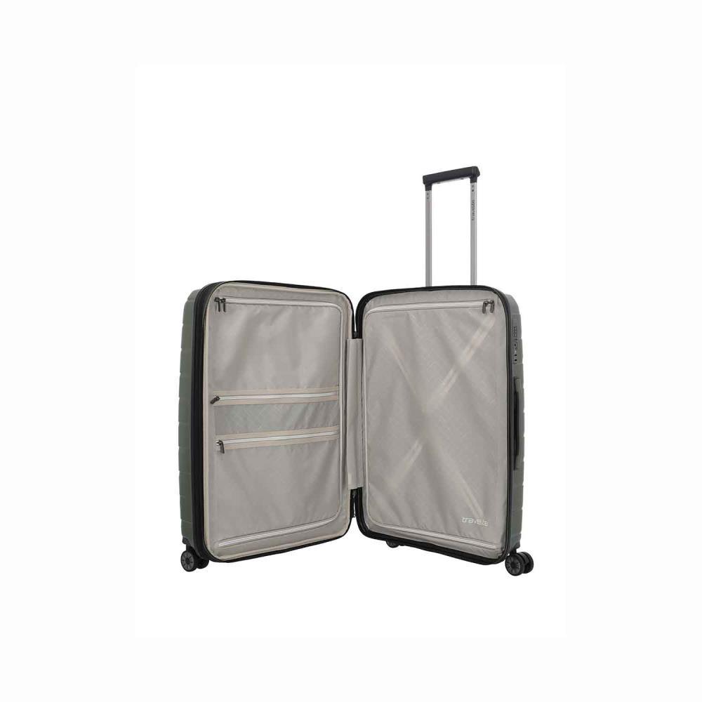 Travelite Air Base Olive 4-Rollen Trolley M 67 cm