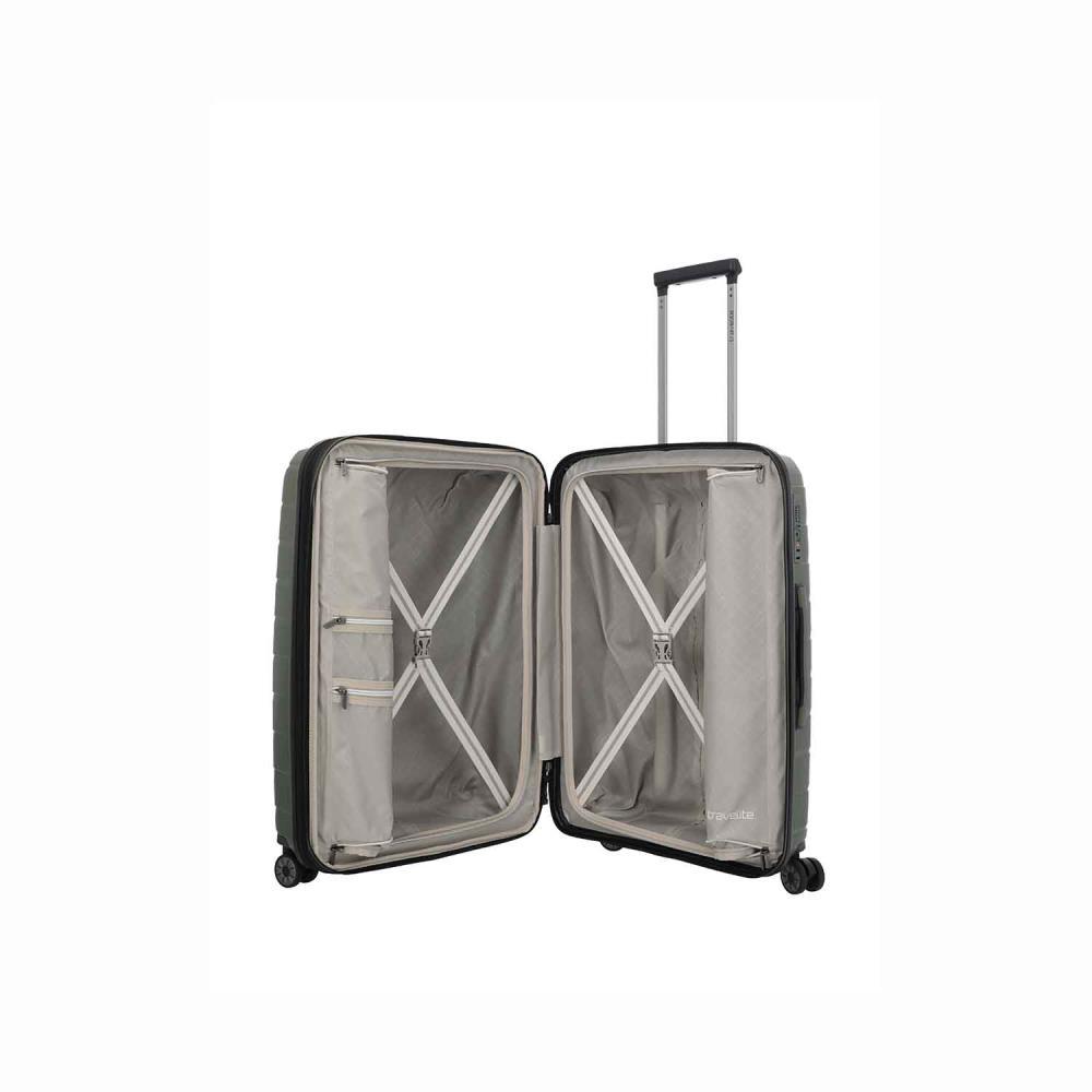 Travelite Air Base Olive 4-Rollen Trolley M 67 cm