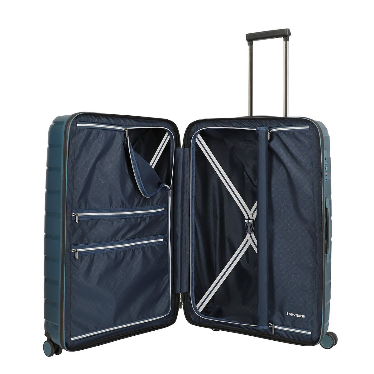Travelite Air Base Eisblau 4-Rollen Trolley L 77cm