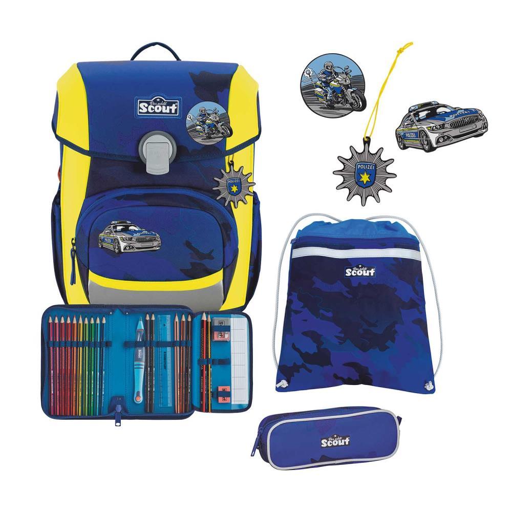 Scout Neo Blue Police Schulranzen Set 4tlg.