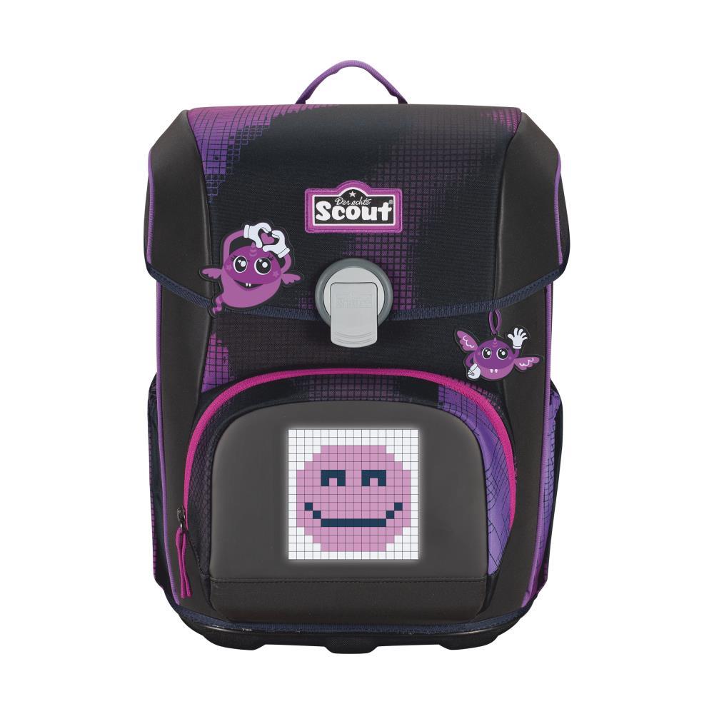 Scout Exklusiv Neo Movie Star Pink Pixel Schulranzen Set 5tlg.