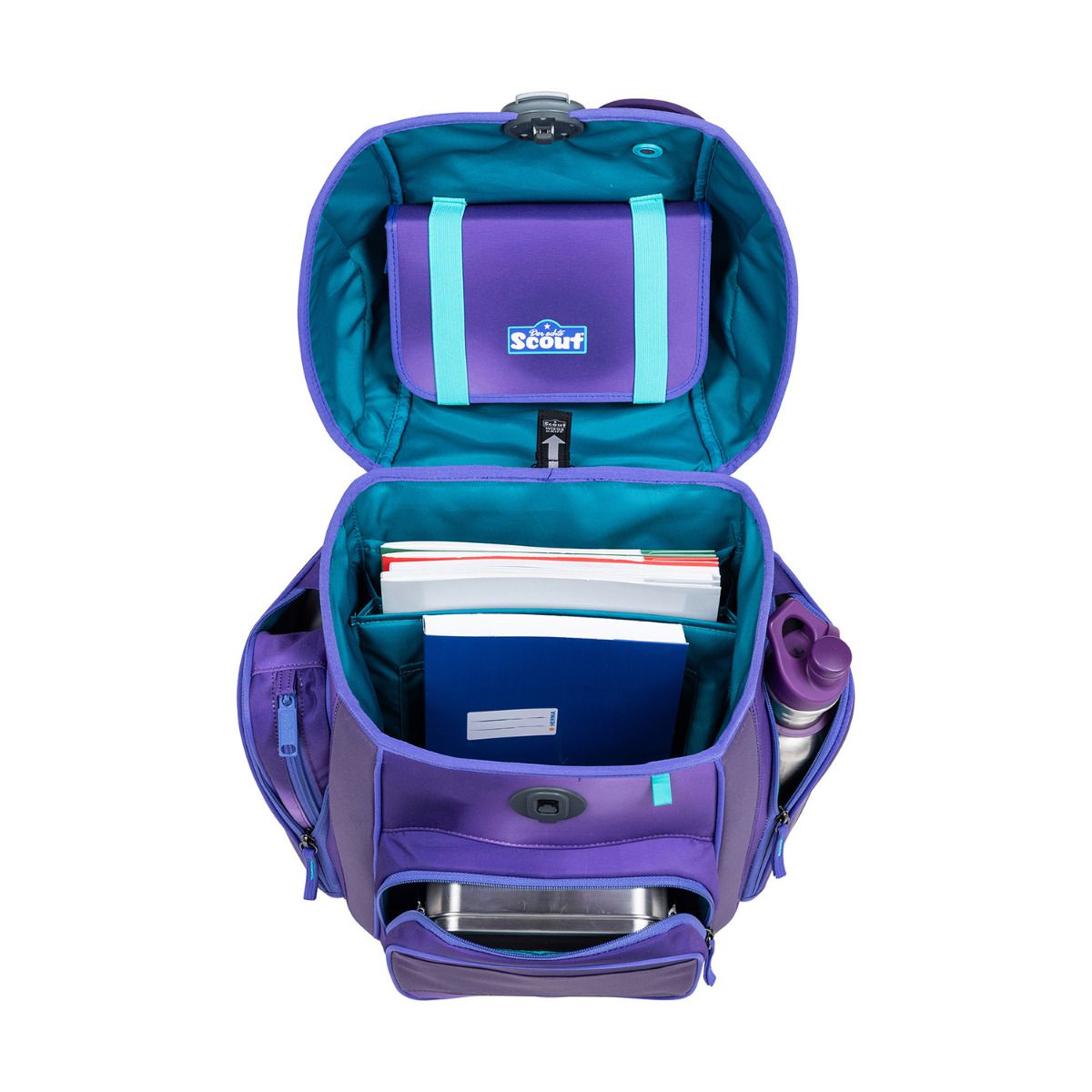 Scout Exklusiv Genius Superflash Purple Magic Schulranzen Set 4tlg.