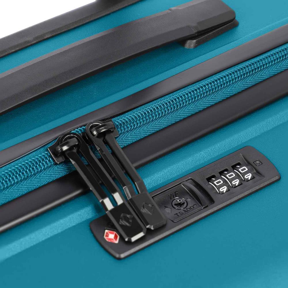 Travelite Trient Petrol 4-Doppelrollen Trolley M 66 cm