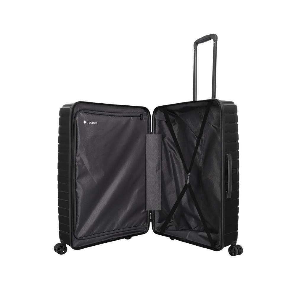 Travelite Trient Schwarz 4-Doppelrollen Trolley L 76cm
