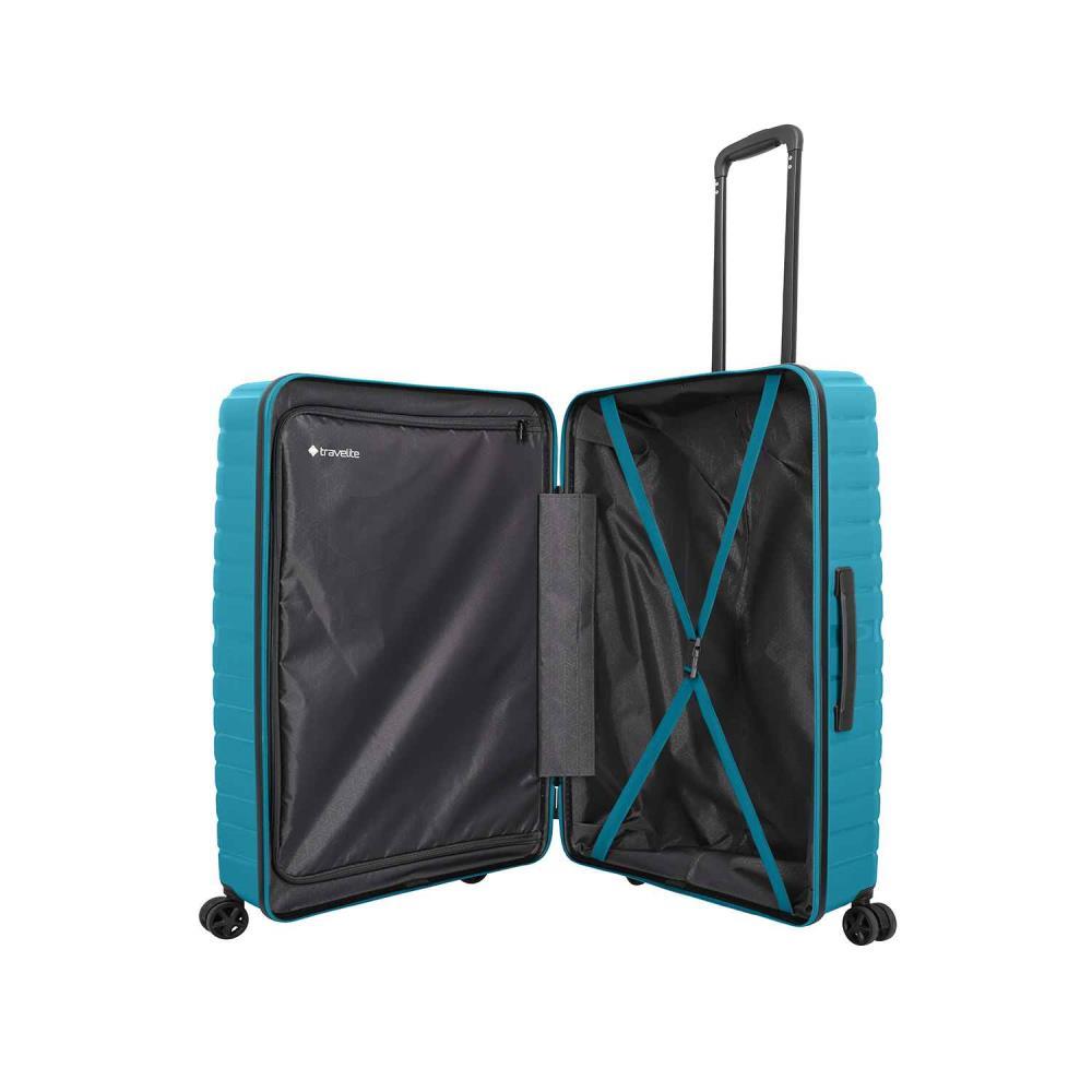 Travelite Trient Petrol 4-Doppelrollen Trolley L 76 cm