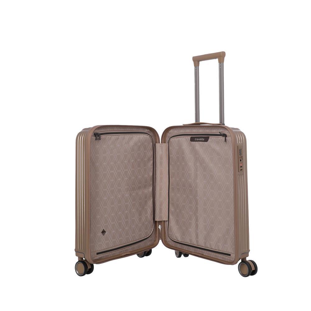 Travelite Paros Cappuccino 4-Doppelrollen Trolley S 55 cm