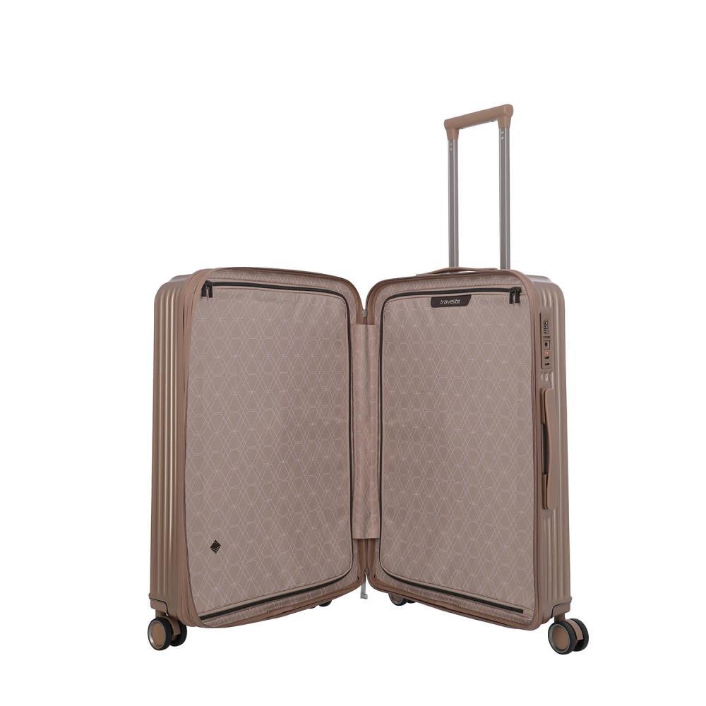 Travelite Paros Cappuccino 4-Doppelrollen Trolley M 65 cm