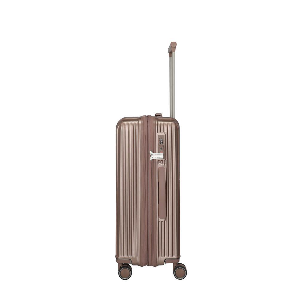 Travelite Paros Cappuccino 4-Doppelrollen Trolley M 65 cm