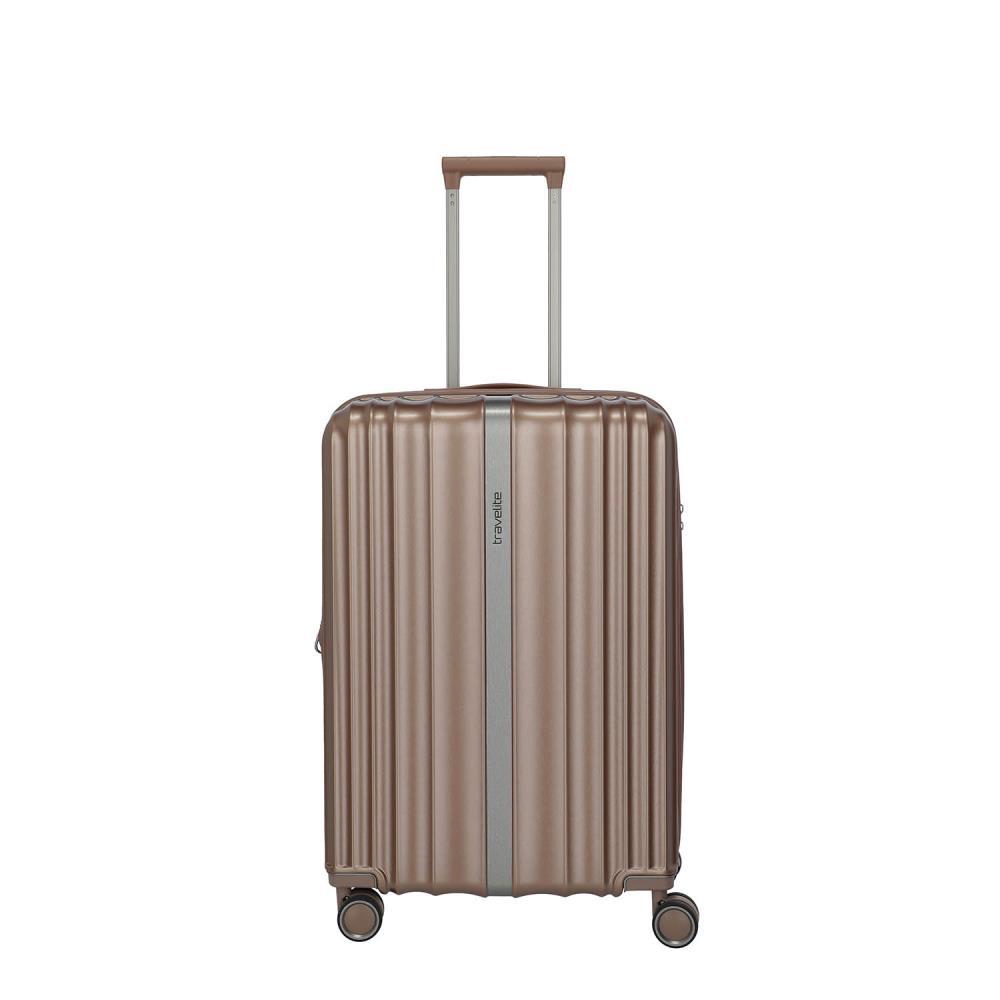 Travelite Paros Cappuccino 4-Doppelrollen Trolley M 65 cm