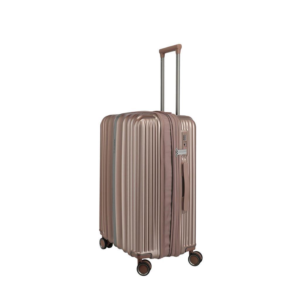Travelite Paros Cappuccino 4-Doppelrollen Trolley M 65 cm