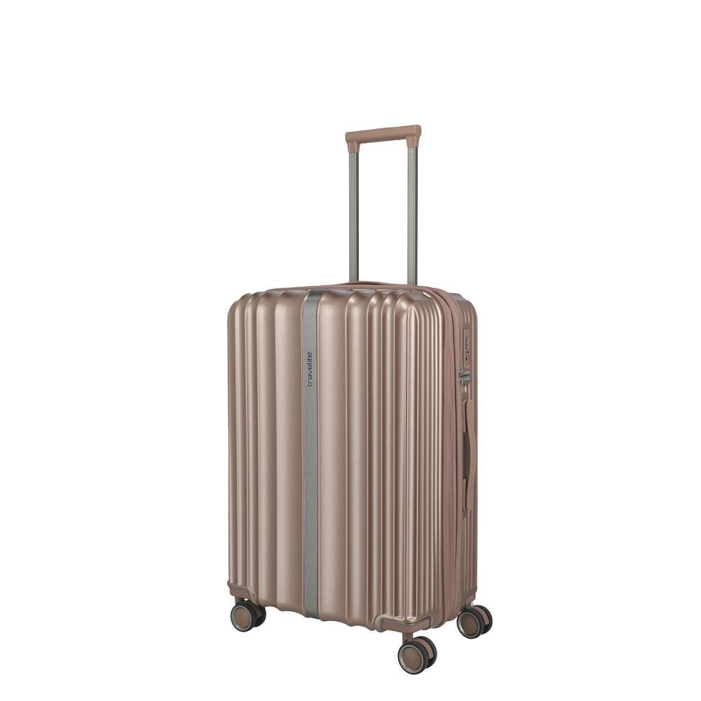 Travelite Paros Cappuccino 4-Doppelrollen Trolley M 65 cm