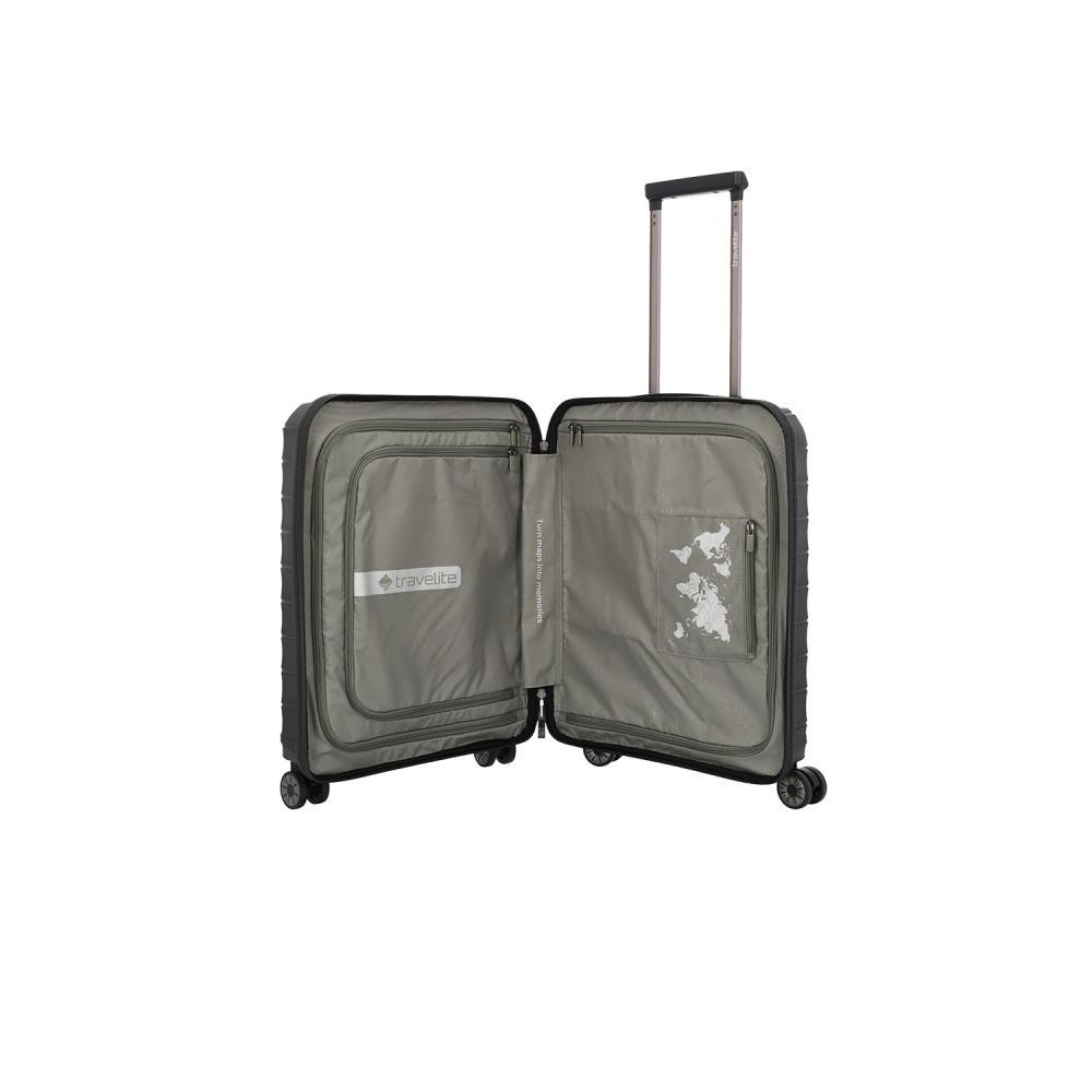 Travelite Mooby Schwarz 4-Doppelrollen Trolley S 55cm