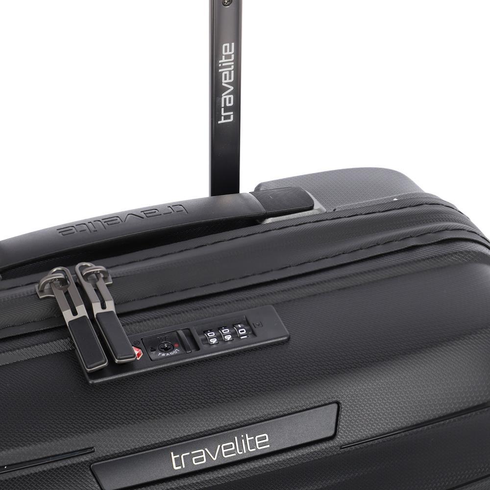 Travelite Mooby Schwarz 4-Doppelrollen Trolley S 55cm