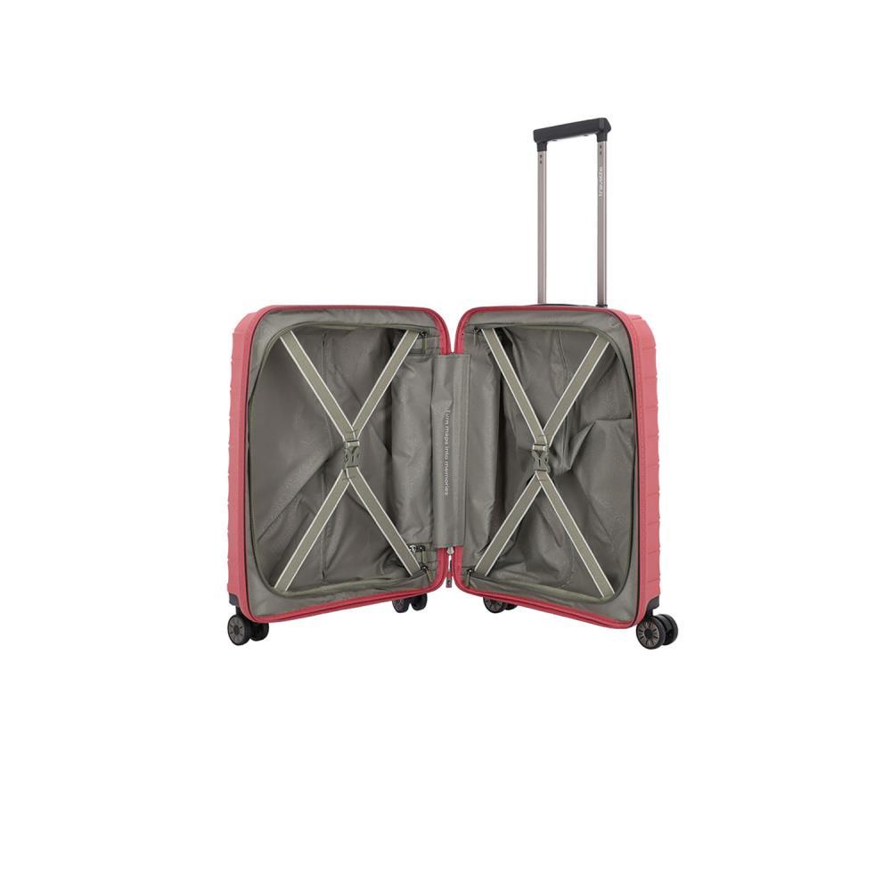 Travelite Mooby Rot 4-Doppelrollen Trolley S 55cm