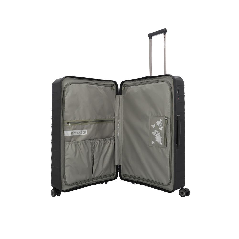 Travelite Mooby Schwarz 4-Doppelrollen Trolley L 77cm