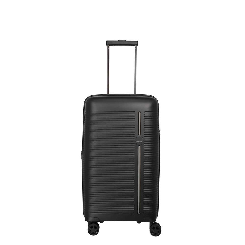 Travelite Roomer Trunk Schwarz 4-Doppelrollen Trolley M 66cm