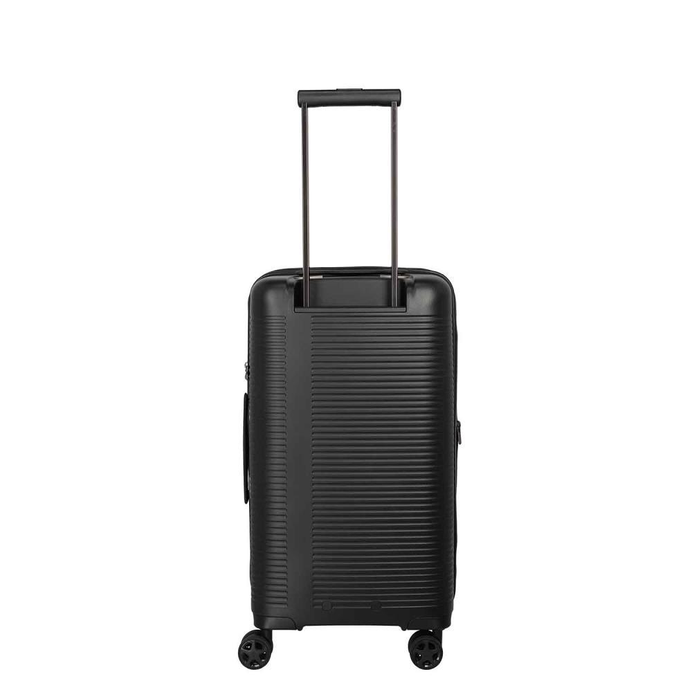 Travelite Roomer Trunk Schwarz 4-Doppelrollen Trolley M 66cm