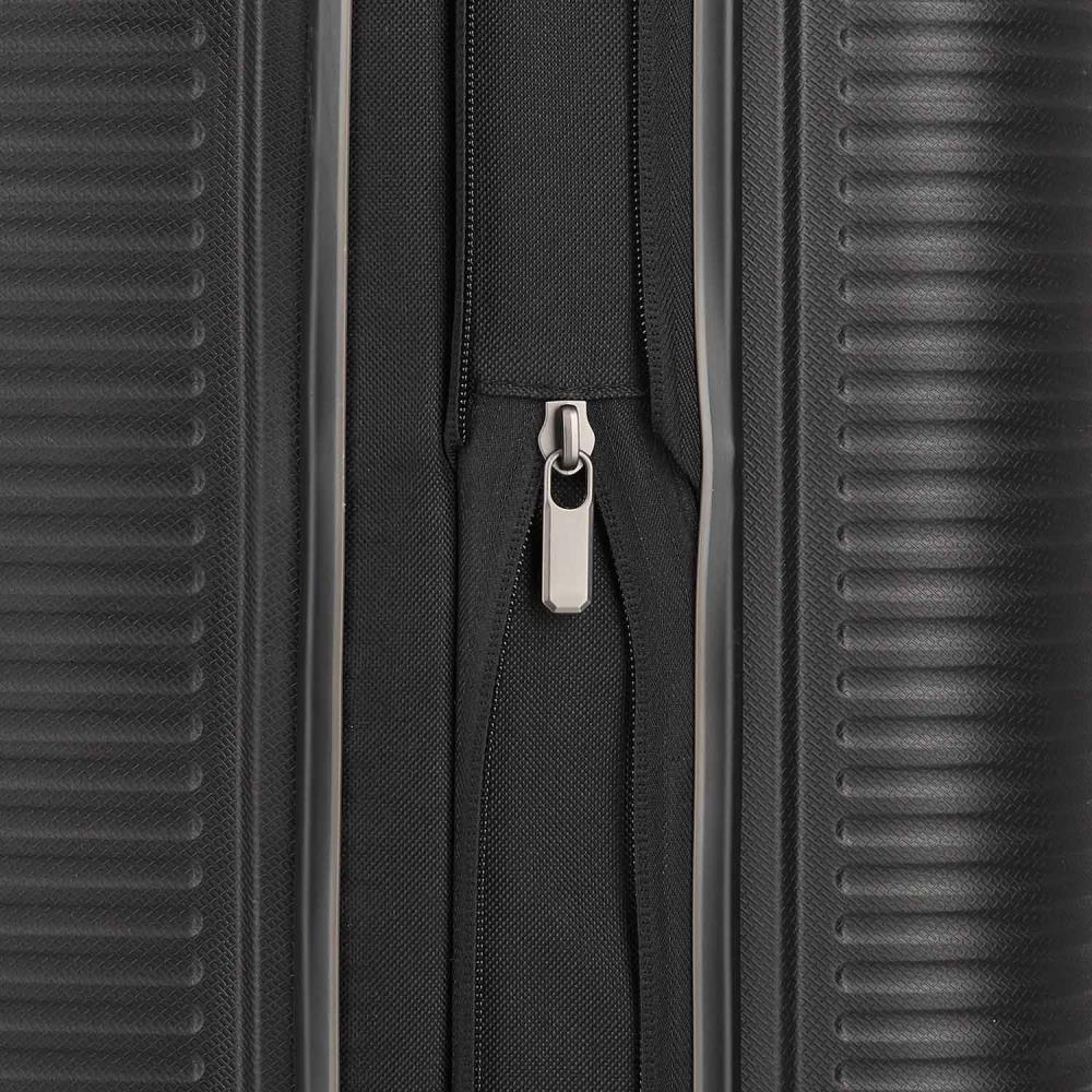 Travelite Roomer Trunk Schwarz 4-Doppelrollen Trolley M 66cm