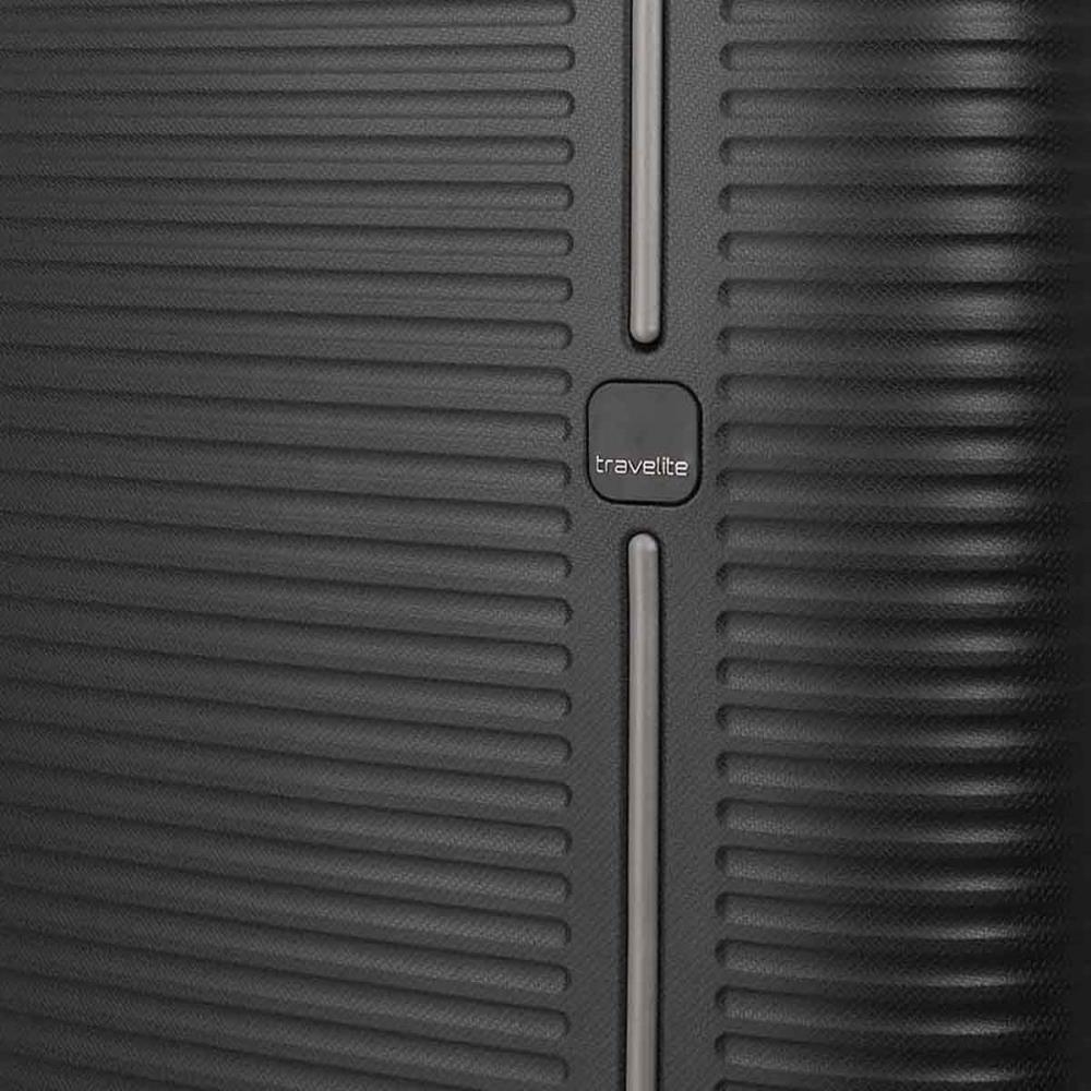 Travelite Roomer Trunk Schwarz 4-Doppelrollen Trolley M 66cm