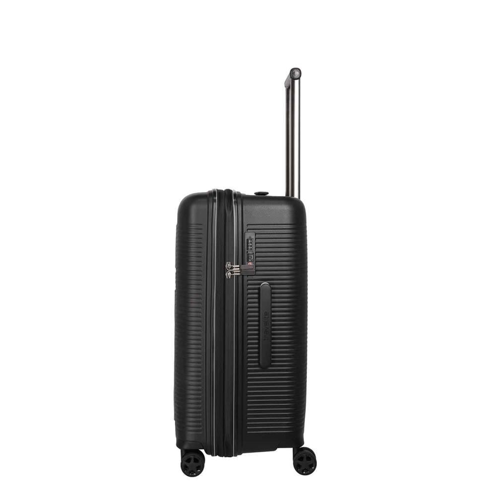 Travelite Roomer Trunk Schwarz 4-Doppelrollen Trolley M 66cm