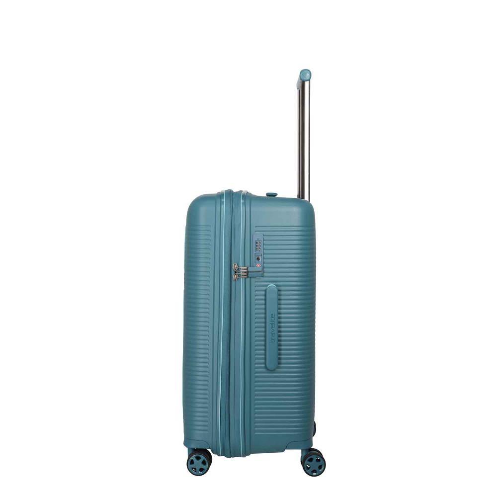 Travelite Roomer Trunk Aqua 4-Doppelrollen Trolley M 66cm