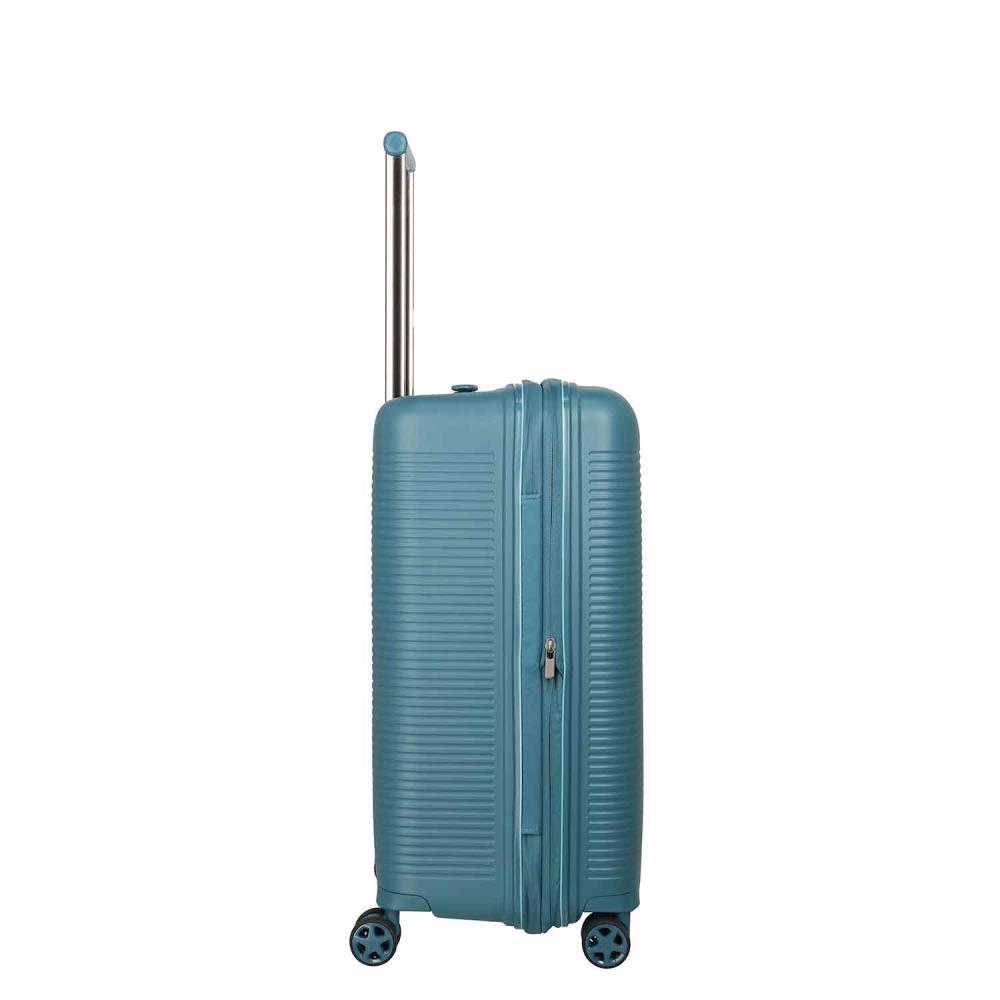 Travelite Roomer Trunk Aqua 4-Doppelrollen Trolley M 66cm