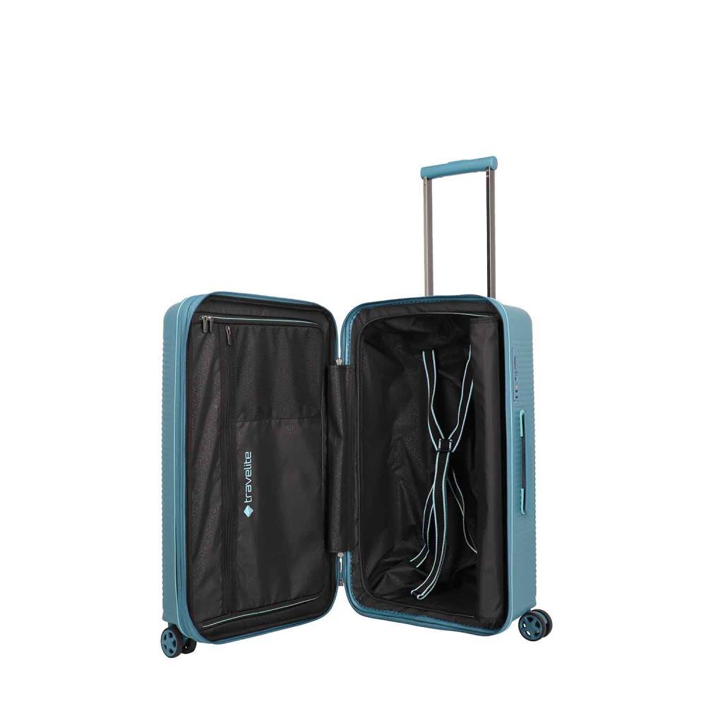Travelite Roomer Trunk Aqua 4-Doppelrollen Trolley M 66cm