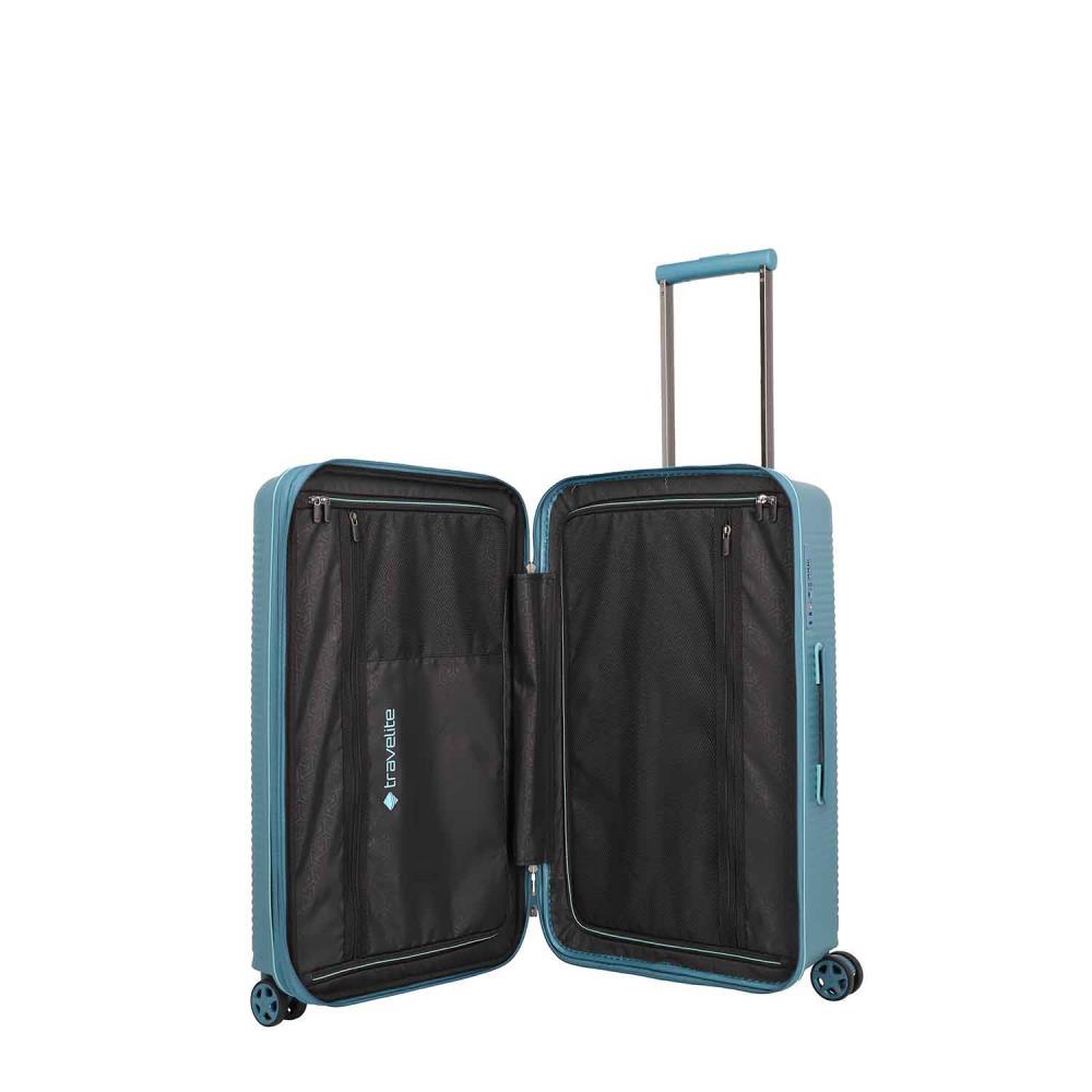 Travelite Roomer Trunk Aqua 4-Doppelrollen Trolley M 66cm