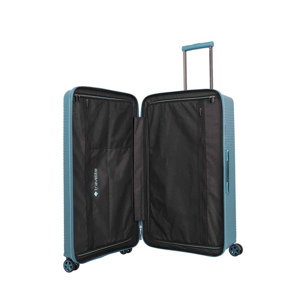 Travelite Roomer Trunk Aqua 4-Doppelrollen Trolley L 78cm