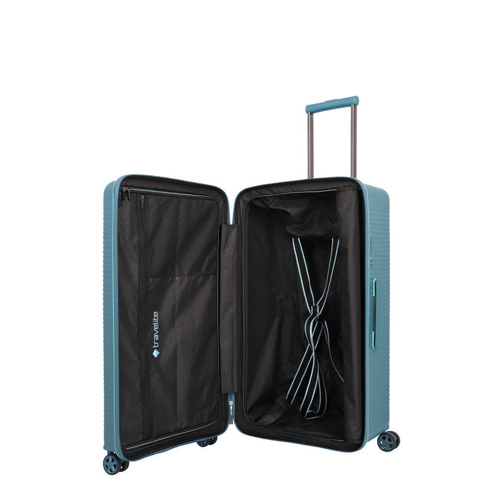 Travelite Roomer Trunk Aqua 4-Doppelrollen Trolley L 78cm