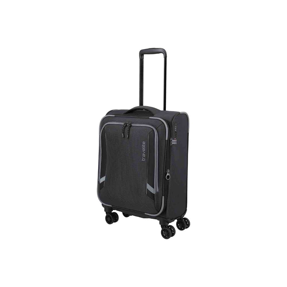 Travelite Corsiica Black 4 Doppelrollen Trolley S 55 cm