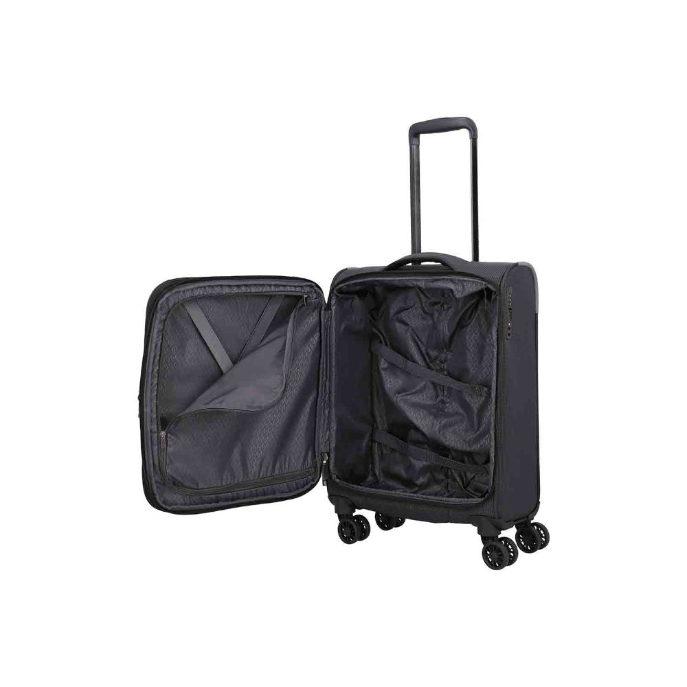 Travelite Corsiica Black 4 Doppelrollen Trolley S 55 cm