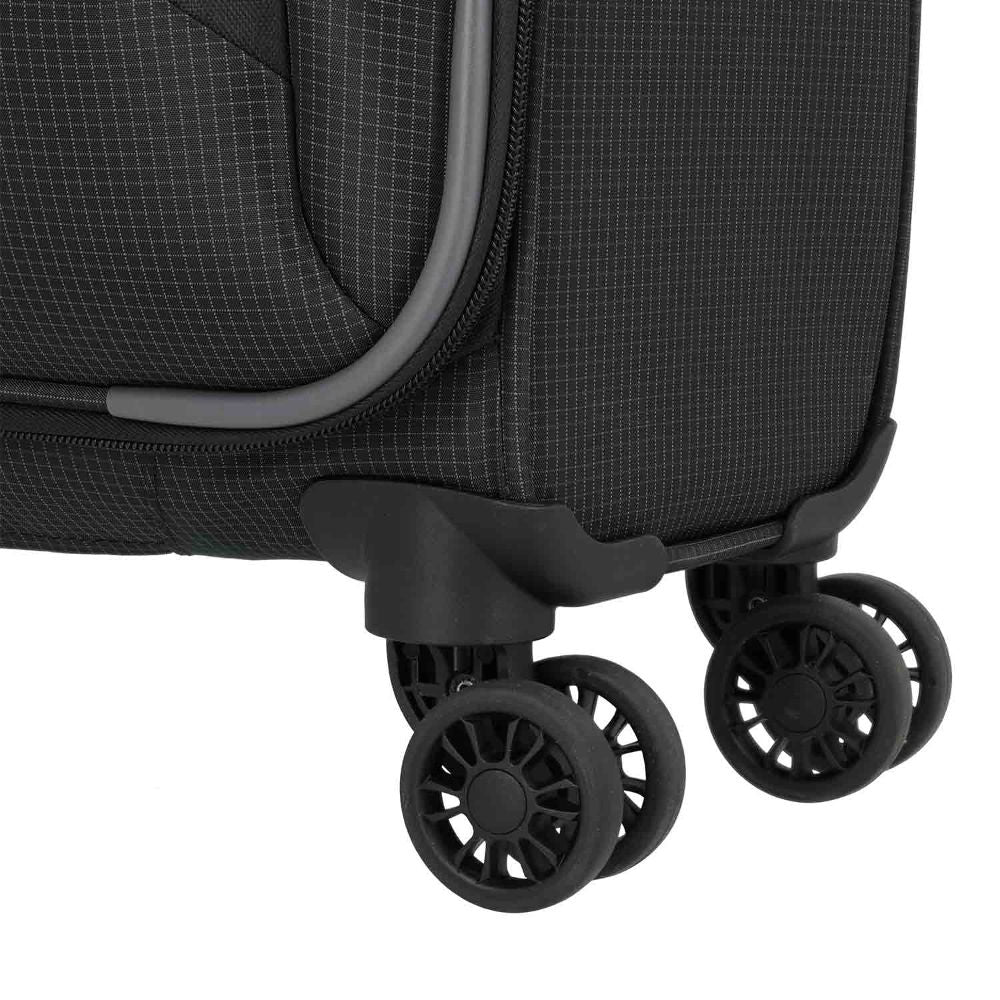 Travelite Corsiica Black 4 Doppelrollen Trolley S 55 cm