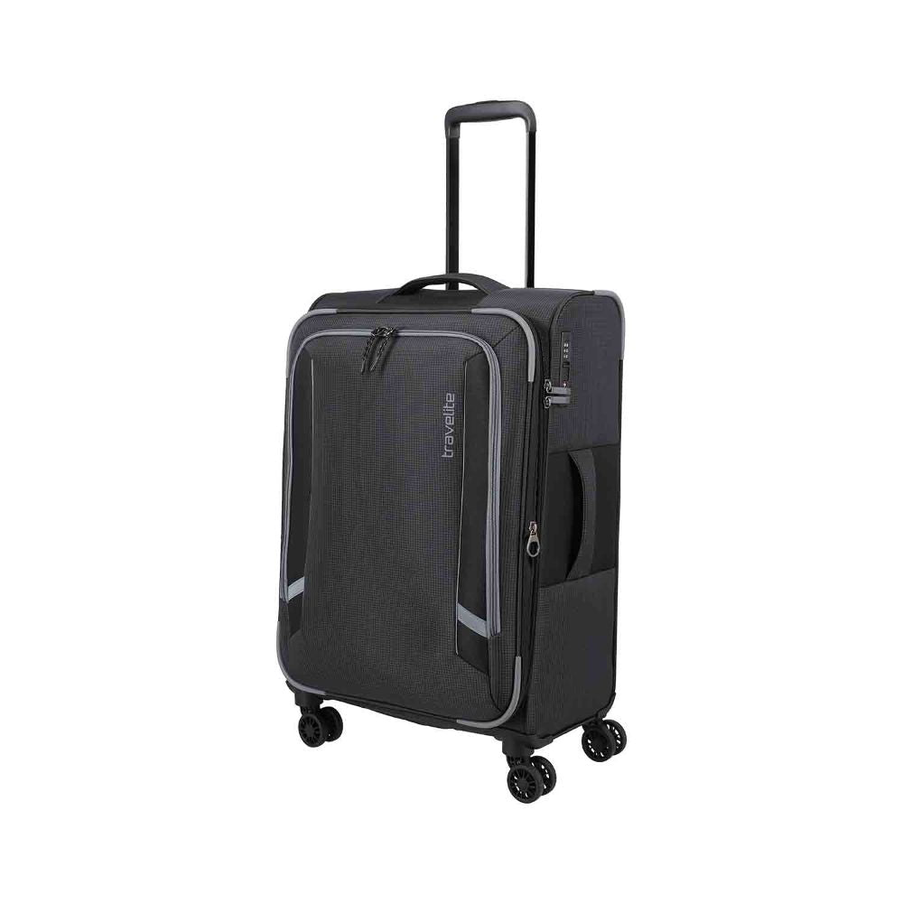Travelite Corsiica Black 4 Doppelrollen Trolley M 67 cm