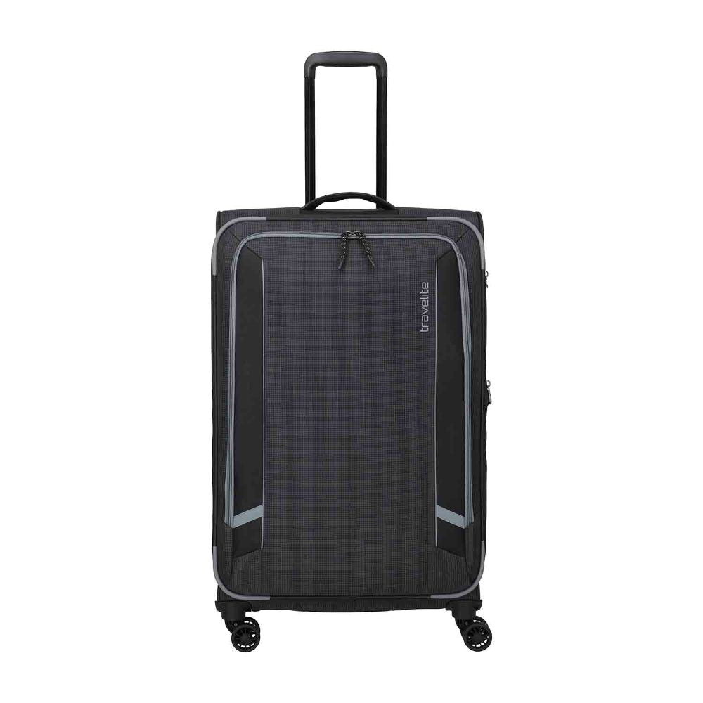 Travelite Corsiica Black 4 Doppelrollen Trolley L 77 cm