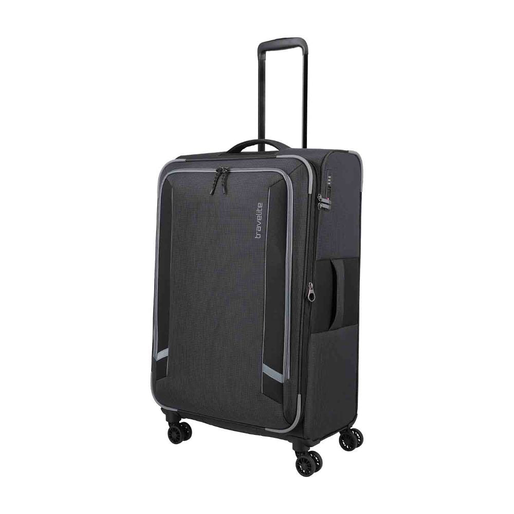 Travelite Corsiica Black 4 Doppelrollen Trolley L 77 cm