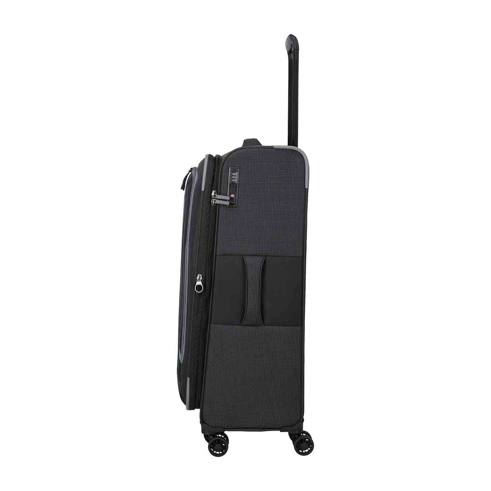 Travelite Corsiica Black 4 Doppelrollen Trolley L 77 cm