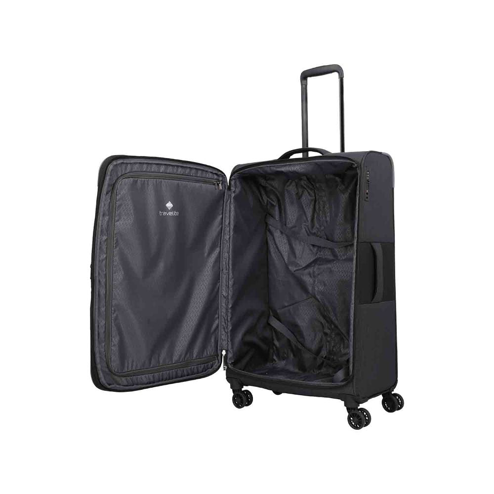 Travelite Corsiica Black 4 Doppelrollen Trolley L 77 cm