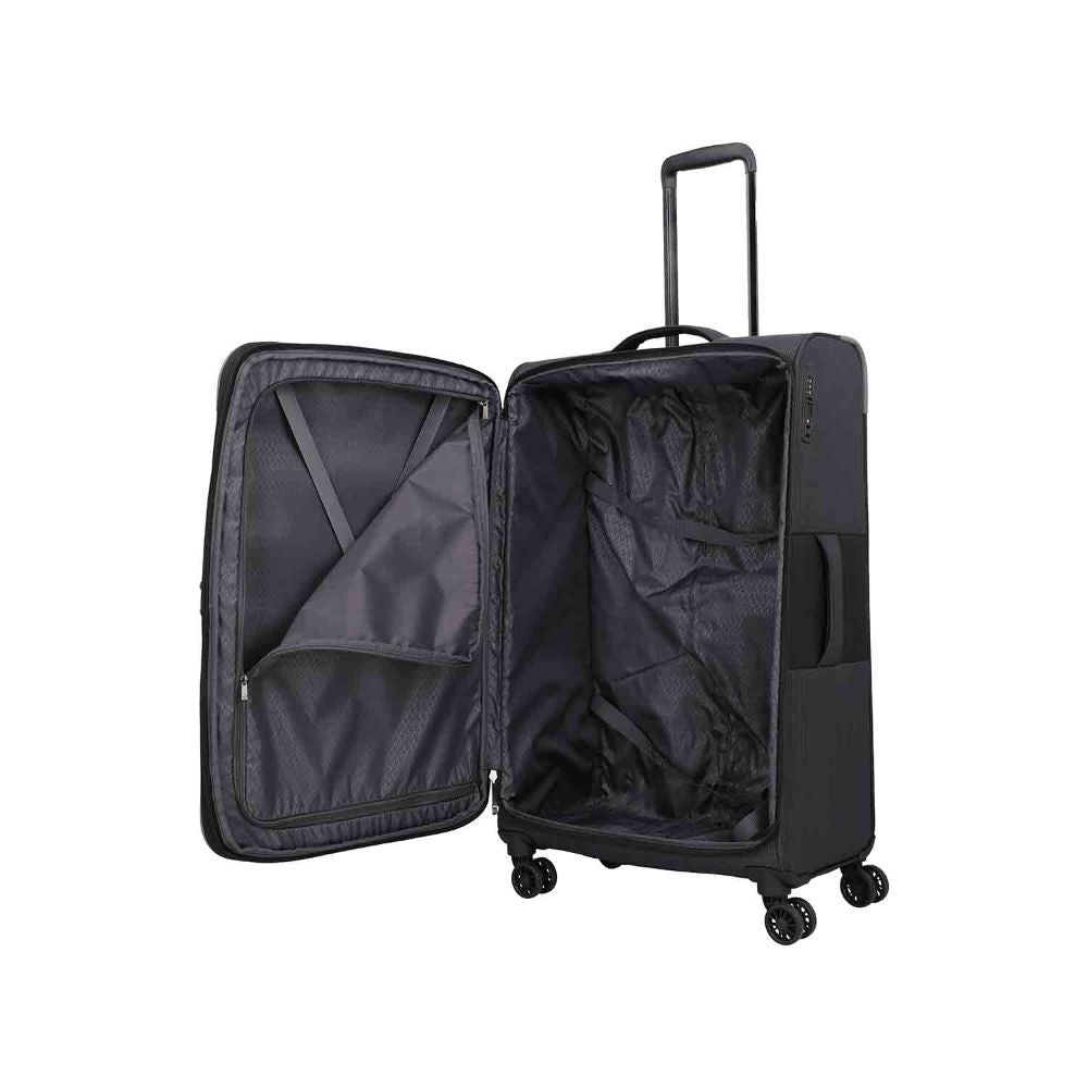 Travelite Corsiica Black 4 Doppelrollen Trolley L 77 cm
