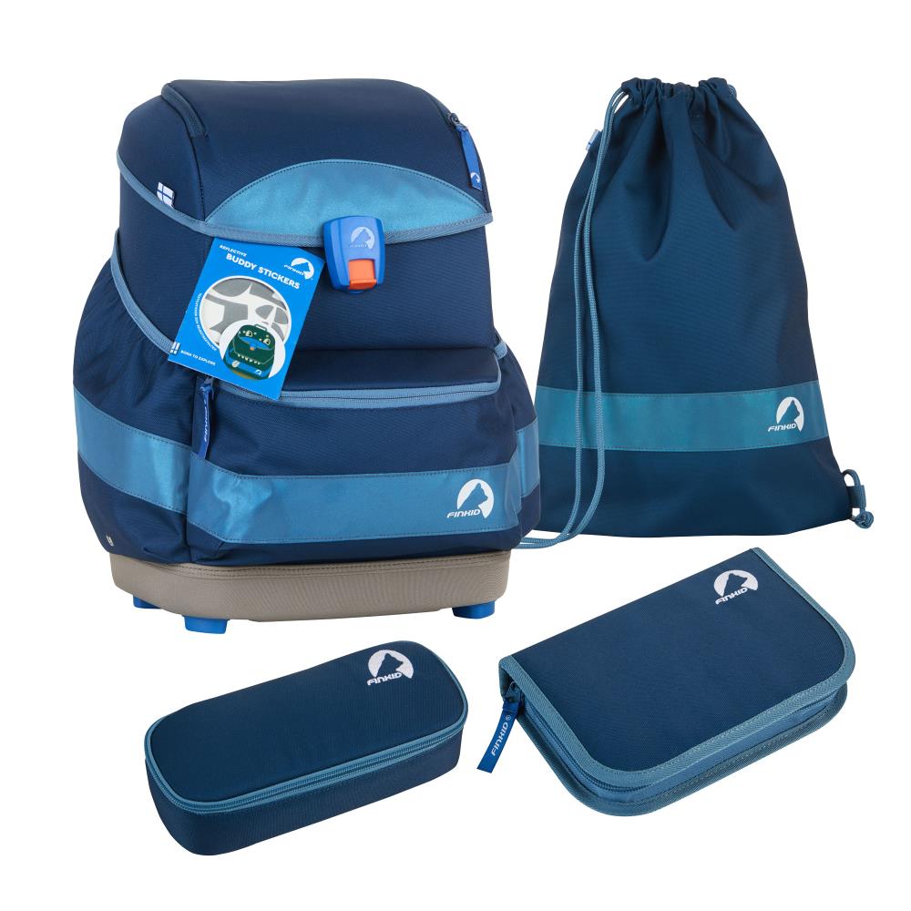 Finkid Buddy Eko Sport Denim Dove Schulrucksack Set 4tlg.