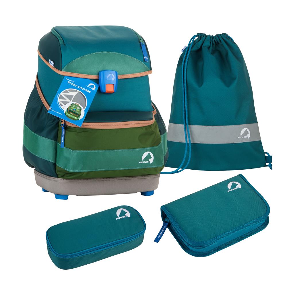 Finkid Buddy Eko Sport Jungle Mix Schulrucksack Set 4tlg.