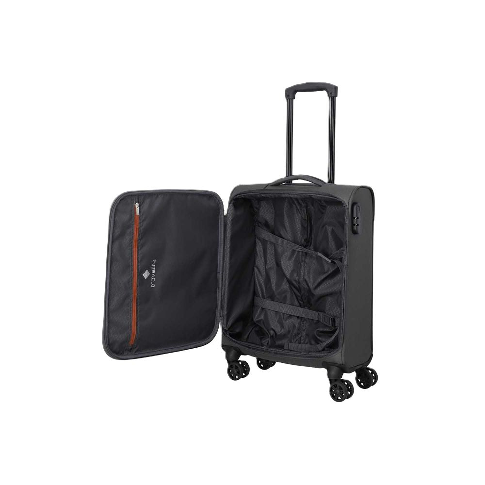 Travelite Priego Anthacite 4 Doppelrollen Trolley S 55 cm
